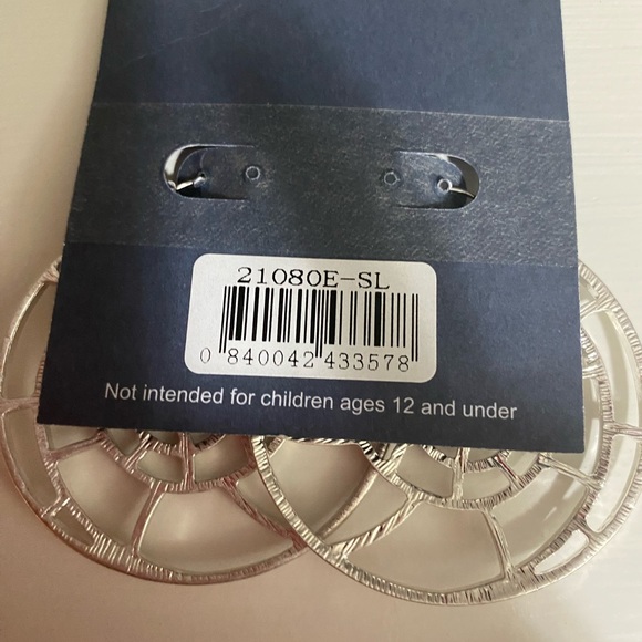 Hook and eye unique pattern silver earrings - Picture 2 of 3